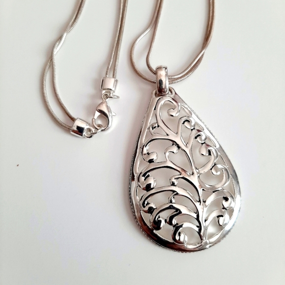 Silver Long Necklace - Picture 3 of 5